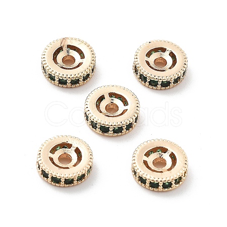Brass Micro Pave Cubic Zirconia Beads KK-R216-10B-KCG03-1