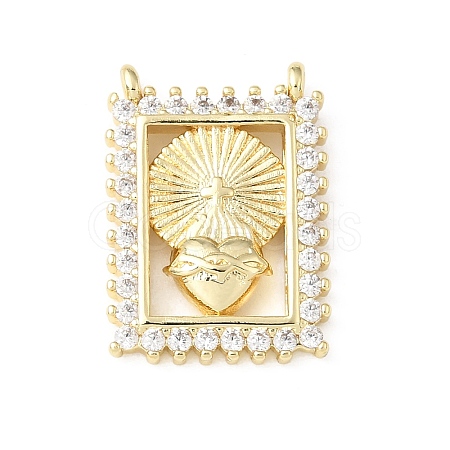 Religion Brass Micro Pave Cubic Zirconia Pendants KK-E799-02A-G-1