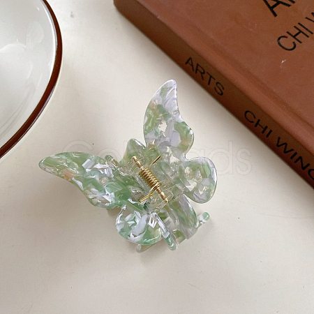 Cellulose Acetate(Resin) Butterfly Hair Claw Clip OHAR-PW0003-007H-1