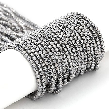 Electroplate Glass Beads Strands GLAA-H021-01B-FP08-1