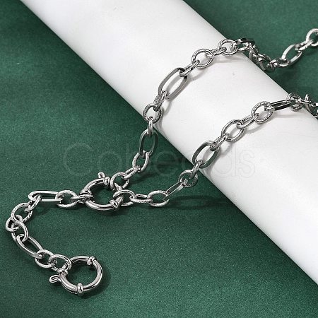 5.5MM 201 Stainless Steel Textured Figaro Chain Necklaces for Unisex NJEW-K302-17P-1