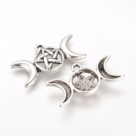 Tibetan Style Alloy Pendants X-TIBE-Q070-51AS-NR-1