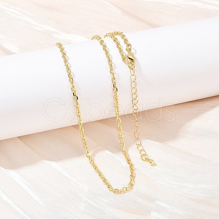 2.5MM Brass Cable Chain Necklaces NJEW-L356-04G-1