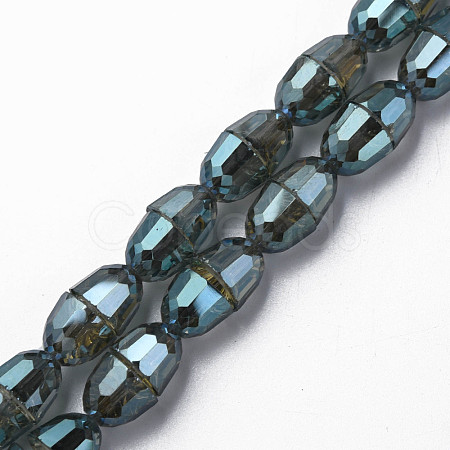 Electroplate Transparent Glass Beads Strands EGLA-N002-35-F03-1