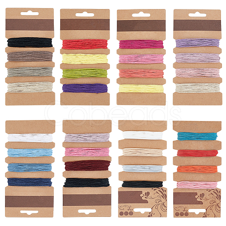 8 Cards 8 Styles Waxed Cotton Cord Set OCOR-PH0006-38-1