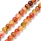 Faceted Rondelle Dyed Natural White Jade Bead Strands, Round, Red, 8mm, Hole: 1mm, about 47pcs/strand, 14.29''(36.3cm)