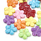 Opaque Acrylic Beads, Faceted, Flower, Mixed Color, 13x14.5x3.5mm, Hole: 1.5mm, about 1050pcs/500g