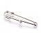 Iron Brooch Findings, Kilt Pins, Platinum, 56x16x5mm, Hole: 2mm, Pin: 1.5mm