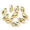 Natural Quartz Beads, with Golden Brass Findings, Dyed, Oval, Sky Blue, 27~31x12~13x12~13mm, Hole: 1mm