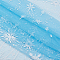 Snowflake Pattern Polyester Mesh Fabric, for Dress Costumes Decoration, Deep Sky Blue, 336x0.05cm, 3 yard/sheet