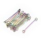 Ion Plating(IP) 304 Stainless Steel Eye Pins, Double Sided Eye Pins, Rainbow Color, 26x3x0.5mm, Hole: 1.7mm