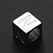 Non-Tarnish 201 Stainless Steel European Beads, Large Hole Beads, Horizontal Hole, Cube, Stainless Steel Color, Letter.N, 7x7x7mm, Hole: 5mm