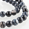 Natural Black Agate Round Bead Strands, Dyed & Heated, Black, 8mm, Hole: 1mm, about 49pcs/strand, 14.96 inch