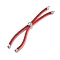 Twisted Nylon Cord Silder Bracelets, Link Bracelet Making for Connector Charm, with Long-Lasting Plated Platinum Brass Cord End & Alloy Tree of Life, Red, 8-3/4~8-7/8 inch(22.2~22.6cm), Hole: 2mm