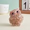 Crystal Owl Figurine Collectible, Crystal Owl Glass Figurine, Crystal Owl Figurine Ornament, for Home Office Decor Gifts Owl Lovers, Pearl Pink, 60x51x43mm