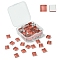 60Pcs Transparent Glass Cabochons, Square, Indian Red, 9.8x9.8x4mm