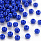 Opaque Acrylic Beads, Round, Blue, 6x5mm, Hole: 1.8mm, about 440pcs/50g