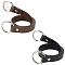 2Pcs 2 Colors Imitation Leather Bag Handles, with Alloy Spring Clasps, for Bag Straps Replacement Accessories, Mixed Color, 67.5x1.85x0.4cm, 1pc/color