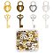 Globleland 160Pcs 8 Style Alloy Pendants, Key & Padlock Charm, Mixed Color, 17~21x9.5~11x1.2~2mm, Hole: 1.5~6mm, 20pcs/style