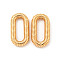 Brass Linking Rings, Textured Oval, Real 18K Gold Plated, 25.5x13.5x4mm