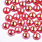 ABS Plastic Imitation Pearl Cabochons, AB Color Plated, Half Round, Red, 10x5mm, 2000pcs/bag