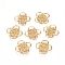 Electroplated Iron Spacer Beads, Flower, Real 18K Gold Plated, 16x16x1mm, Hole: 2.5mm