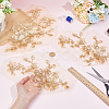 Flower Polyester Embroidery Sew on Appliques PATC-WH0020-32D-3