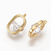 Brass Clear Cubic Zirconia Charms X-ZIRC-Q021-033G-NF-3