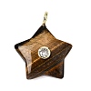 Natural Tiger Eye Pendants G-Z157-01G-10-1