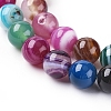 Natural Striped Agate/Banded Agate Beads Strands G-G582-8mm-46-3