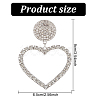 ANATTASOUL 2 Pairs 2 Colors Crystal Rhinestone Hollow Out Heart Dangle Stud Earrings EJEW-AN0001-26-2