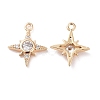 Brass Micro Pave Clear Cubic Zirconia Charms X-KK-G418-08G-2