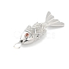 Fish Rack Plating Brass Micro Pave Cubic Zirconia Pendants KK-Z071-72A-01P-2