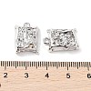 Brass Micro Pave Clear Cubic Zirconia Pendants KK-G491-19P-3