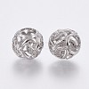 Brass Micro Pave Cubic Zirconia European Beads OPDL-P001-58-2