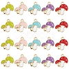 10Pcs 5 Colors Autumn Theme Alloy Enamel Pendants ENAM-YW0003-39-1