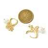 Starfish & Shell & Natural Pearl Drop Huggie Hoop Earrings EJEW-SZ0001-61-2