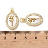 Brass Micro Pave Clear Cubic Zirconia Pendants KK-B083-20G-01-3