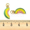 Cantaloupe Rack Plating Brass Enamel Pendants KK-Q804-04G-3