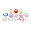 Kids Transparent Acrylic Glue on Ring Base RJEW-P154-01A-M-4