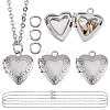 DIY 316 Stainless Steel Locket Pendant Necklaces Making Kits NJEW-HY0001-04B-1