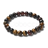 Natural Tiger Eye Bead Stretch Bracelets BJEW-K212-B-005-7