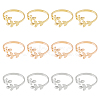 12Pcs 3 Colors Alloy Leafy Branch Open Cuff Finger Rings Set for Women RJEW-HY0001-02-1