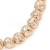 Electroplated Natural Lava Rock Round Beads Stretch Bracelets for Women Men BJEW-JB11982-03-4