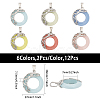 12Pcs 6 Colors Synthetic Luminous Stone Pendants G-CA0001-74-2