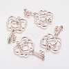 Long-Lasting Plated Alloy Open Back Bezel Pendants PALLOY-P166-21RG-A-1