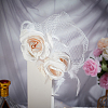 Bridal Mesh Veil Floral Cloth Hair Combs MRMJ-WH0077-096-4