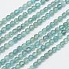 Faceted Round Natural Apatite Bead Strands G-I156-05-1