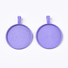 Spray Paint Alloy Pendant Cabochon Settings PALLOY-R120-04-2