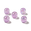 UV Plating Rainbow Iridescent Crackle Acrylic Beads PACR-M002-04E-1